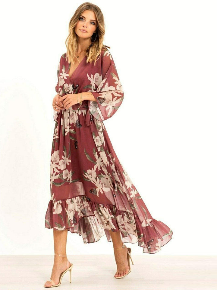 YASMINE™ – Elegantes Kimono-Midikleid