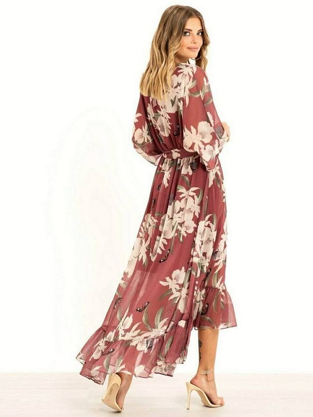 YASMINE™ – Elegantes Kimono-Midikleid