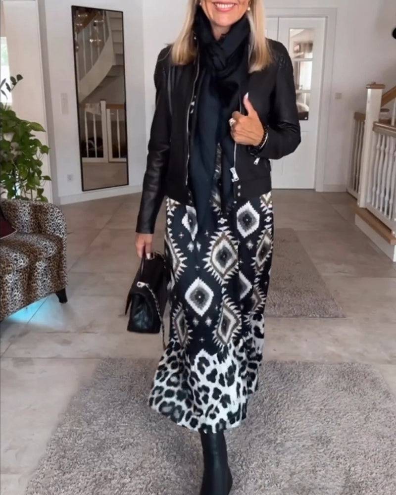 ZELLA™ - Luxuriöses Kleid mit geometrischem Druck