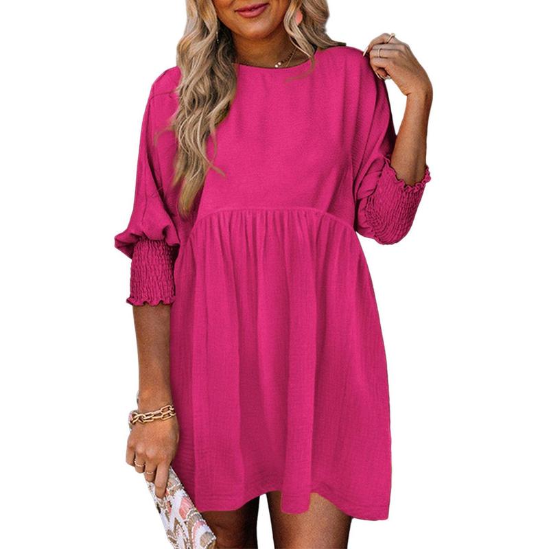 LEA™ – Legeres schwarzes Damen-Shiftkleid, fließendes Rundhals-Minikleid für den Sommer