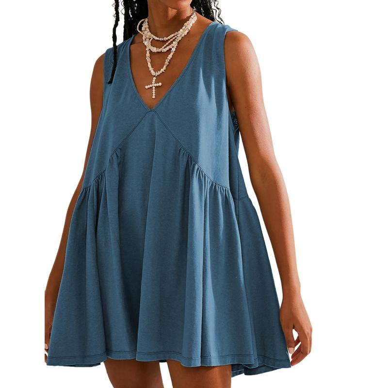 DANNA™ - Legeres Damen-Tanktop-Kleid mit V-Ausschnitt und ausgestelltem A-Linien-Schnitt