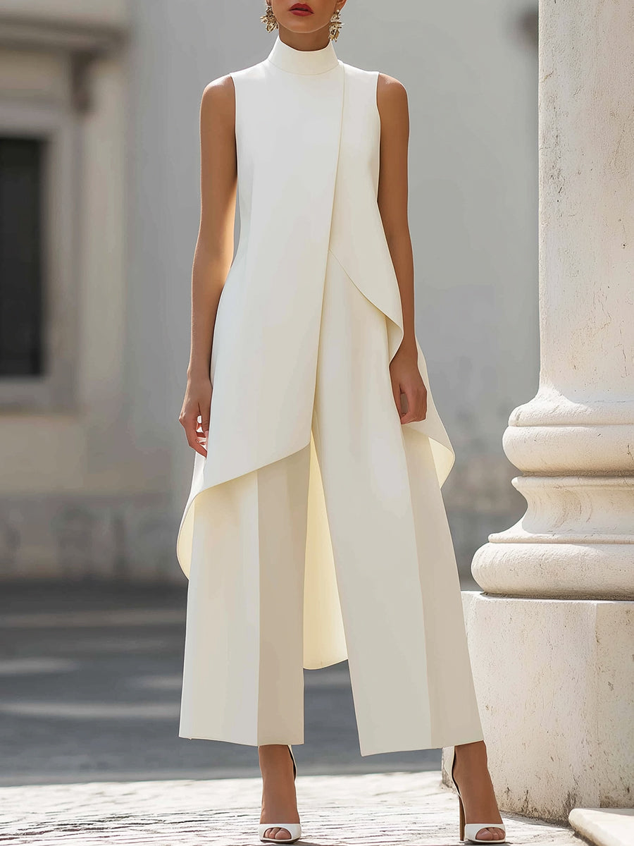 Naomi | Ärmelloser Jumpsuit mit weitem Bein