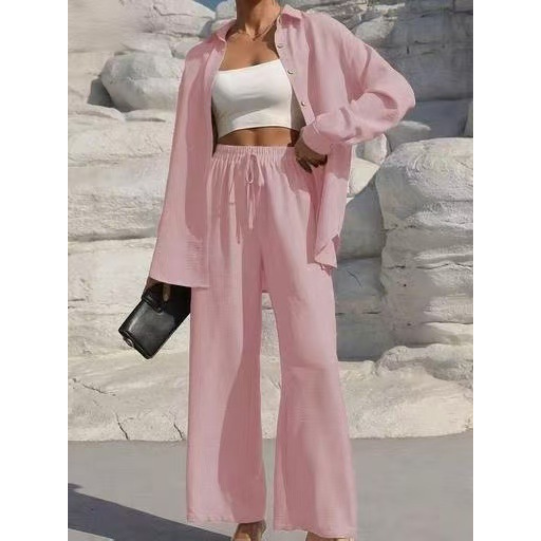 VANORA™ – Bequemes Langarm-Bluse und Hosen-Set