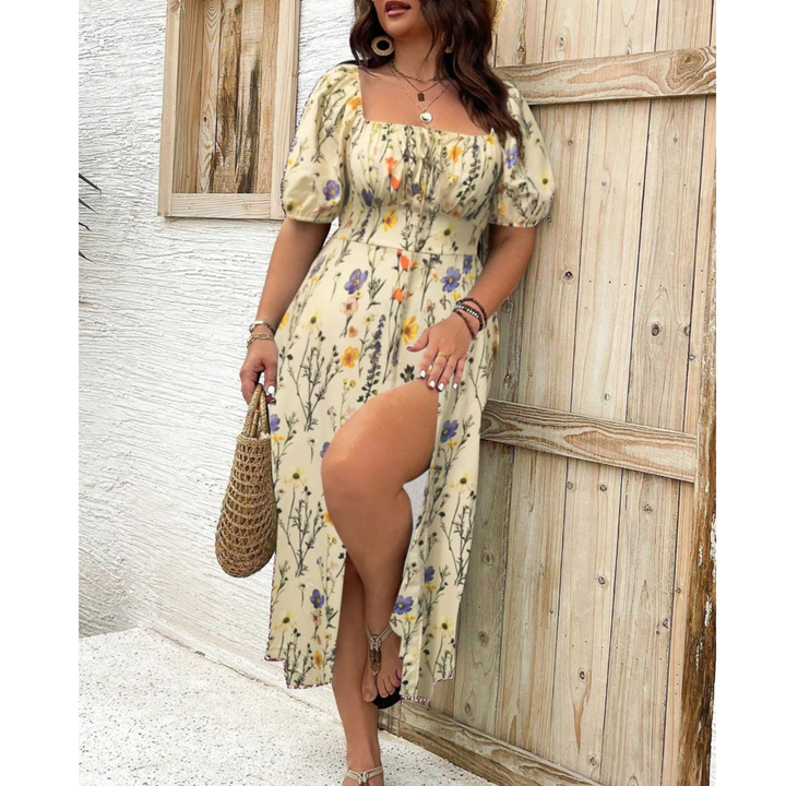 VEYA™ – Elegantes Maxikleid mit Puffärmeln in großen Größen