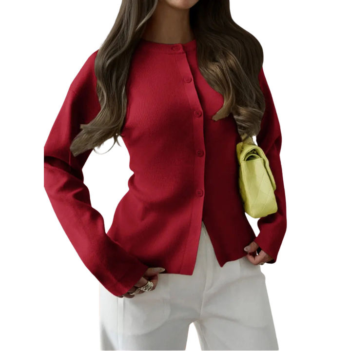 LIZEL™ – Schmal geschnittene Strickjacke mit langen Ärmeln