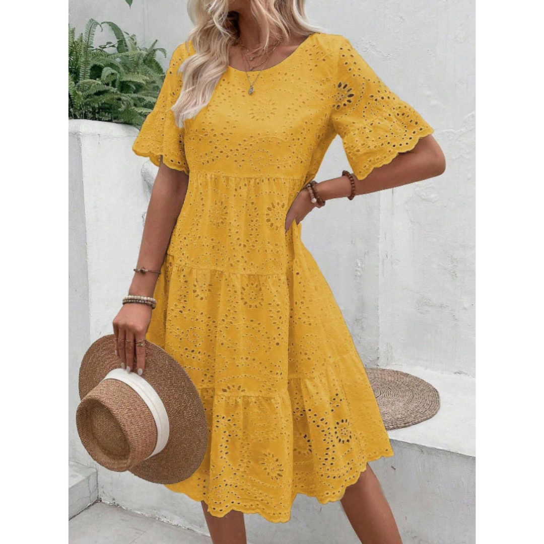 RAEMI™ – Elegantes Boho-Sommerkleid mit Rundhalsausschnitt