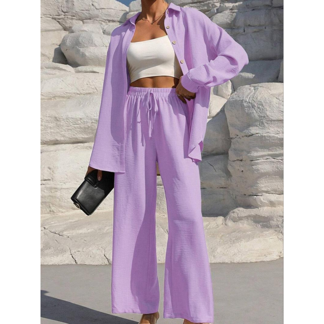 VANORA™ – Bequemes Langarm-Bluse und Hosen-Set