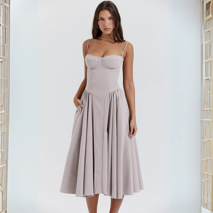TRENTA™ – Schickes Spaghetti-Träger Bodycon Midikleid