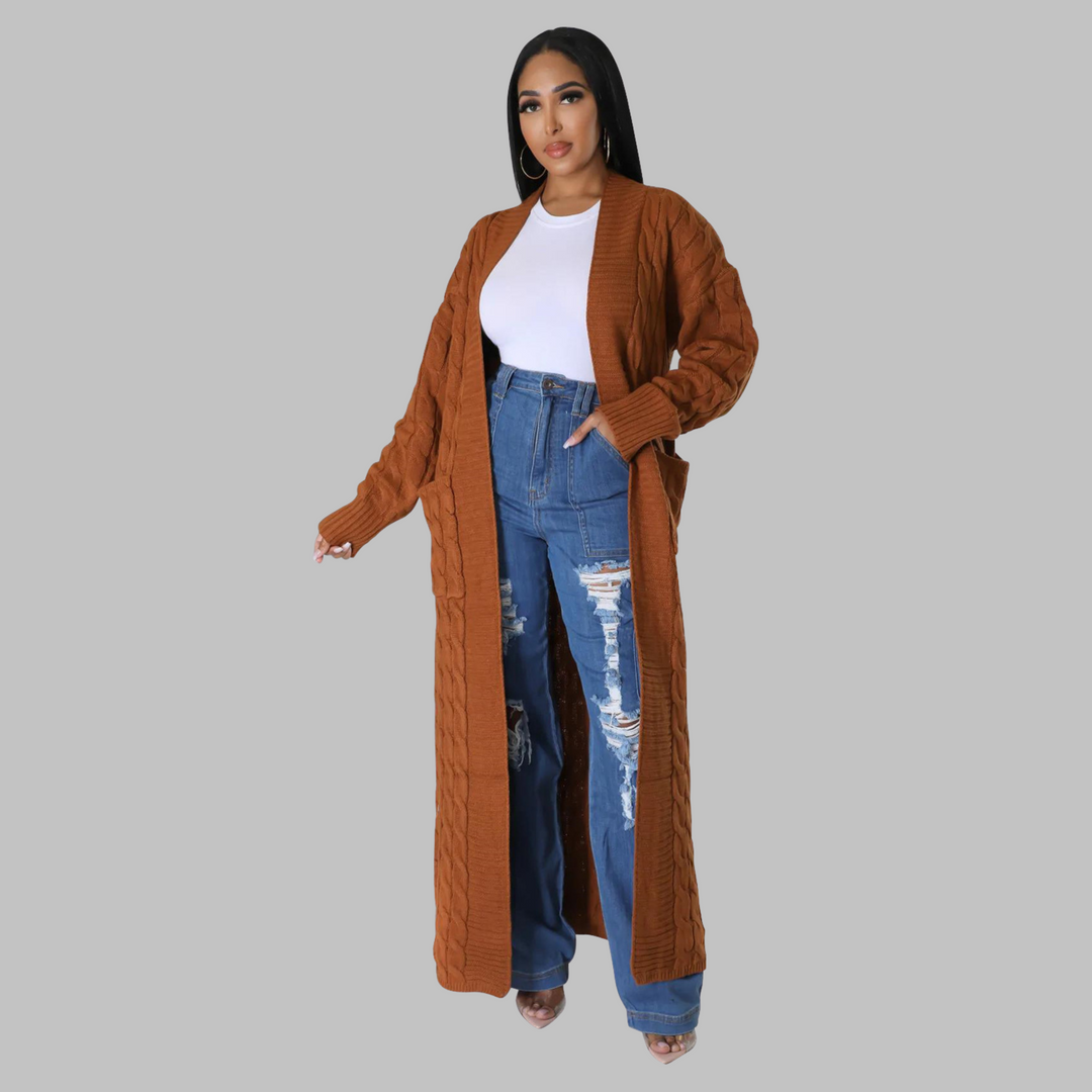 JACKIE™ - Lässiger, langärmliger Long-Cardigan