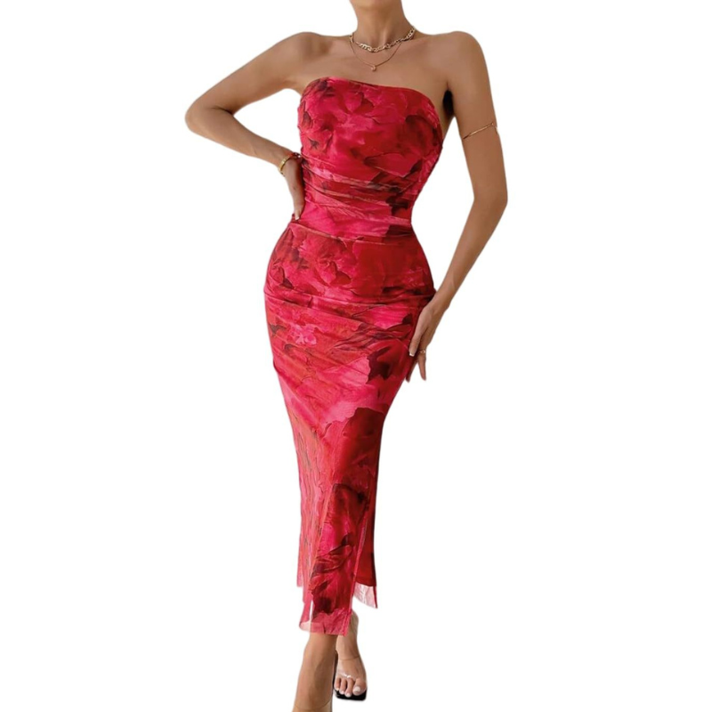 MINA™ – Modernes ärmelloses gerafftes Maxikleid