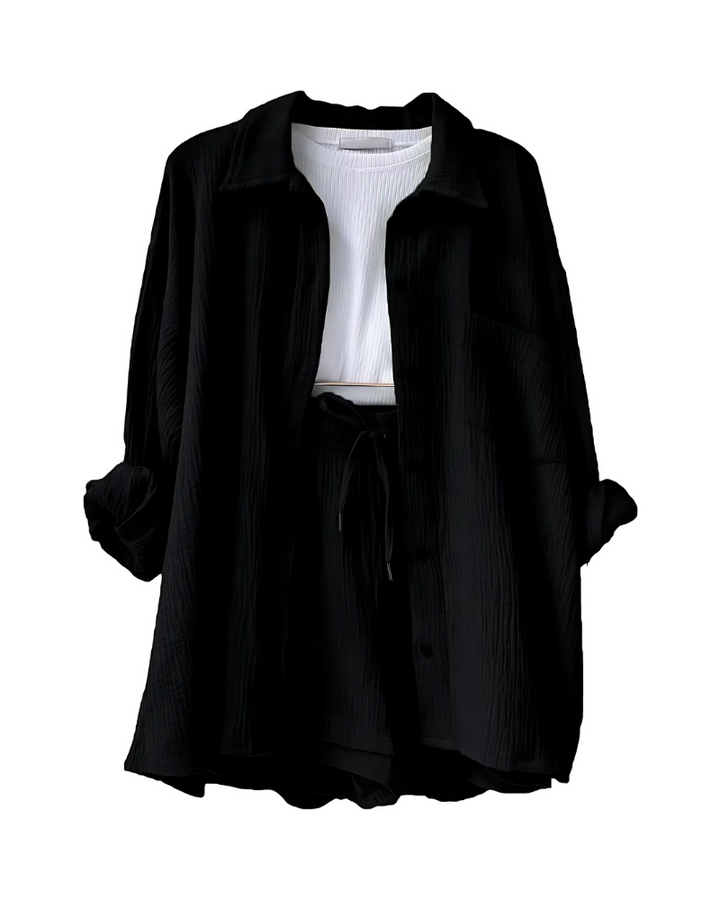VERA™ – Modernes Knopfleisten-Shorts-Set