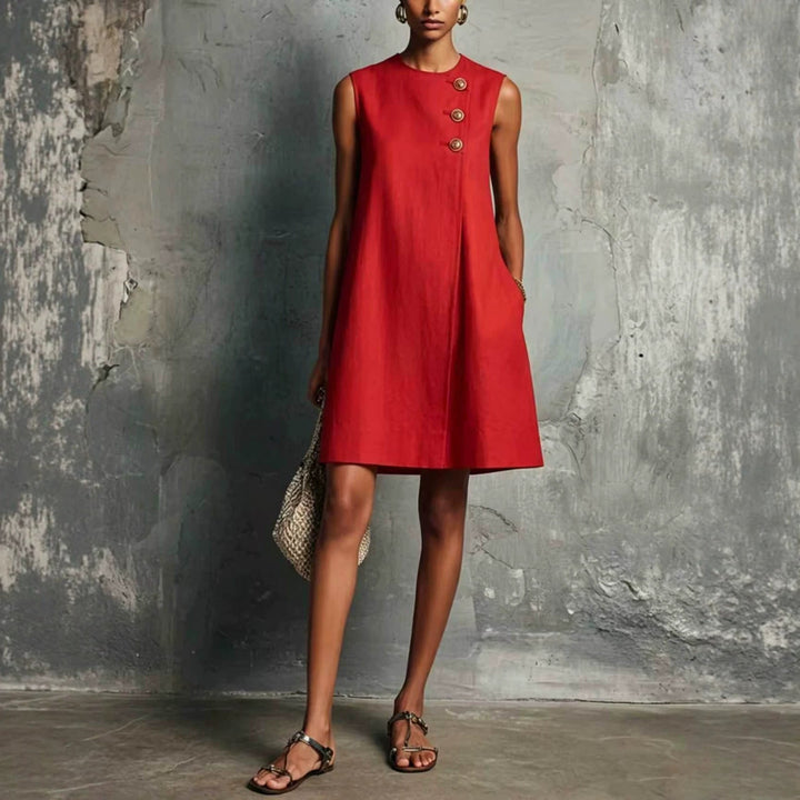 Monica | Minikleid mit goldenen Knöpfen