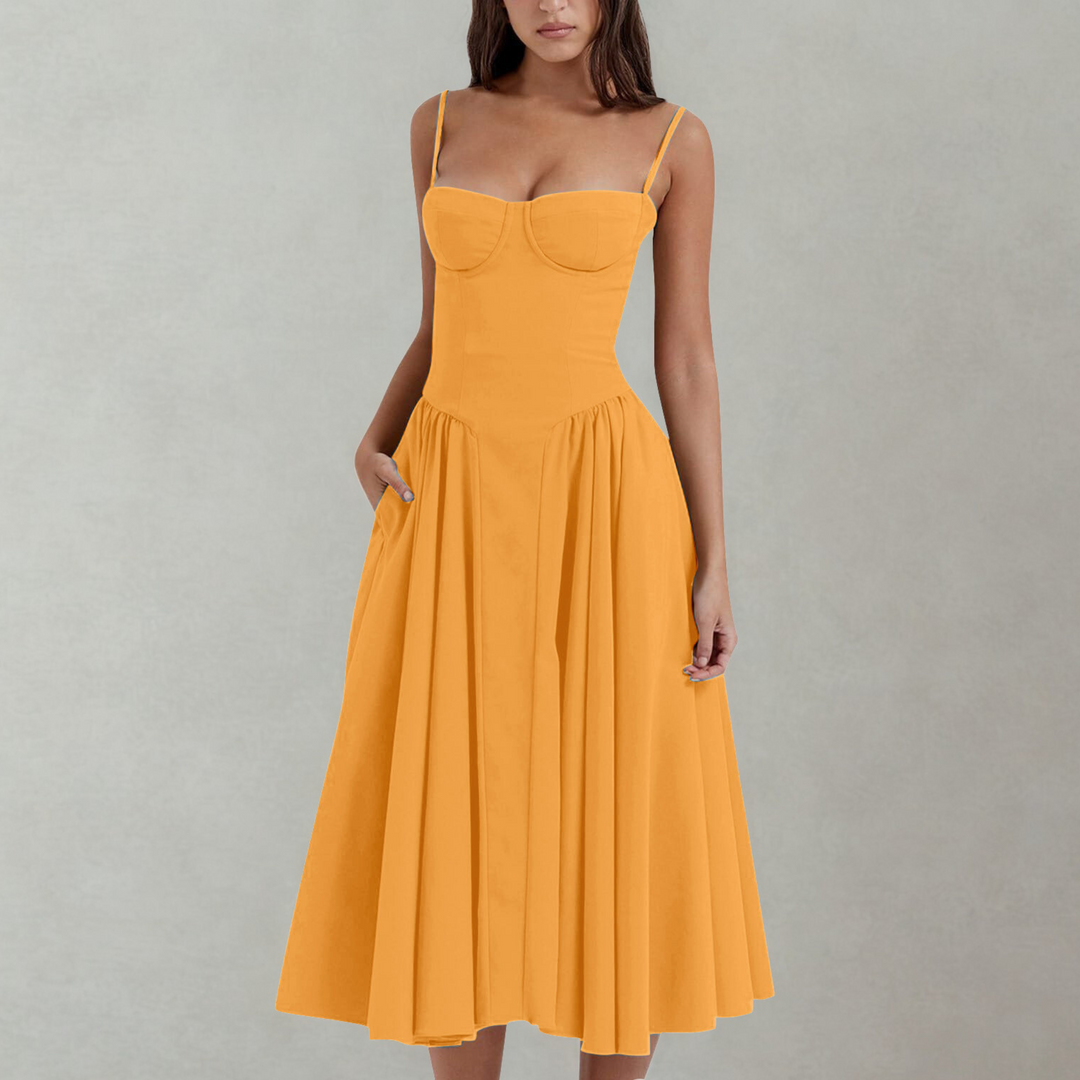 TRENTA™ – Schickes Spaghetti-Träger Bodycon Midikleid