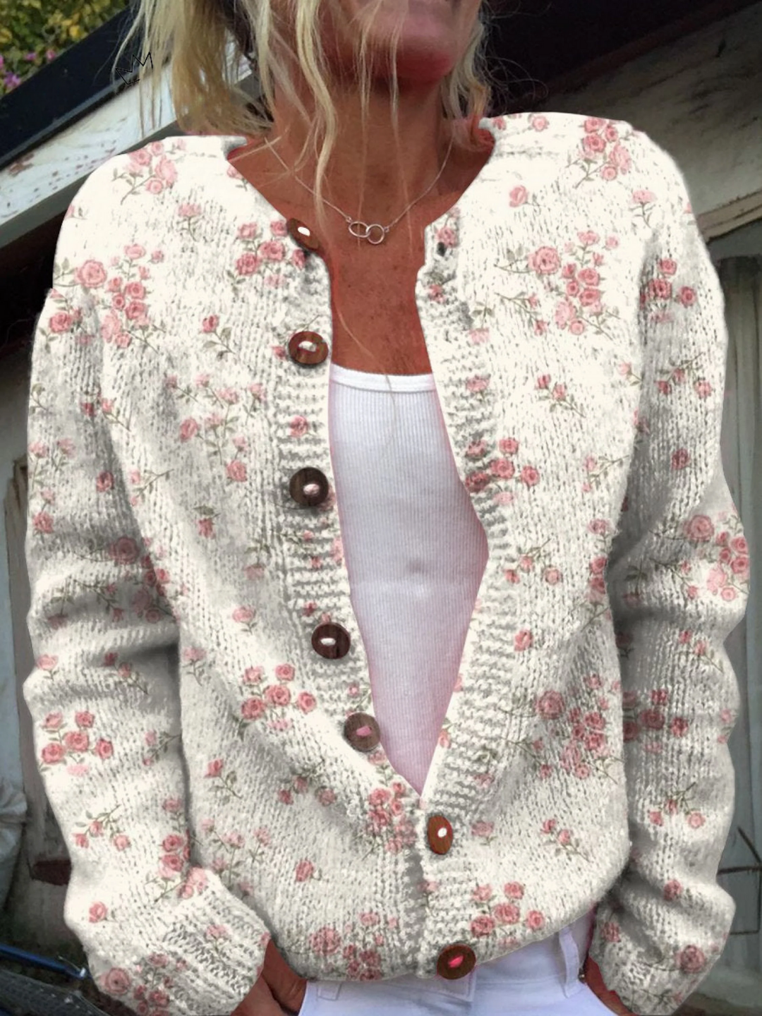 Evanthea | Vintage-Strickcardigan mit Blumen