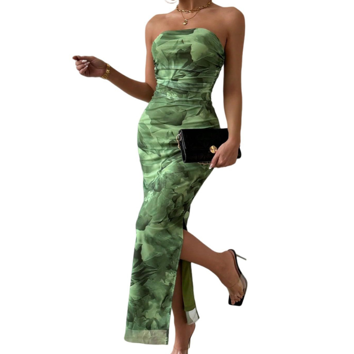 MINA™ – Modernes ärmelloses gerafftes Maxikleid