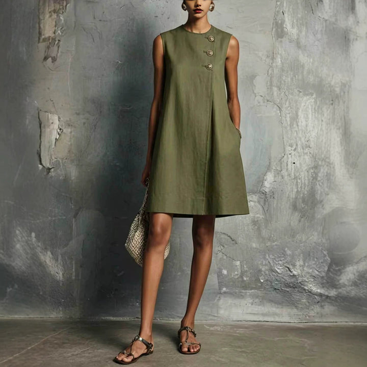 Monica | Minikleid mit goldenen Knöpfen
