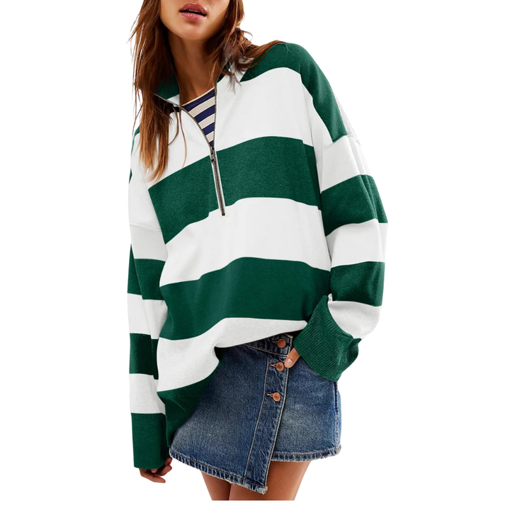 CAMILLA™ - Gemütlicher Langarm-Pullover mit halbem Reißverschluss