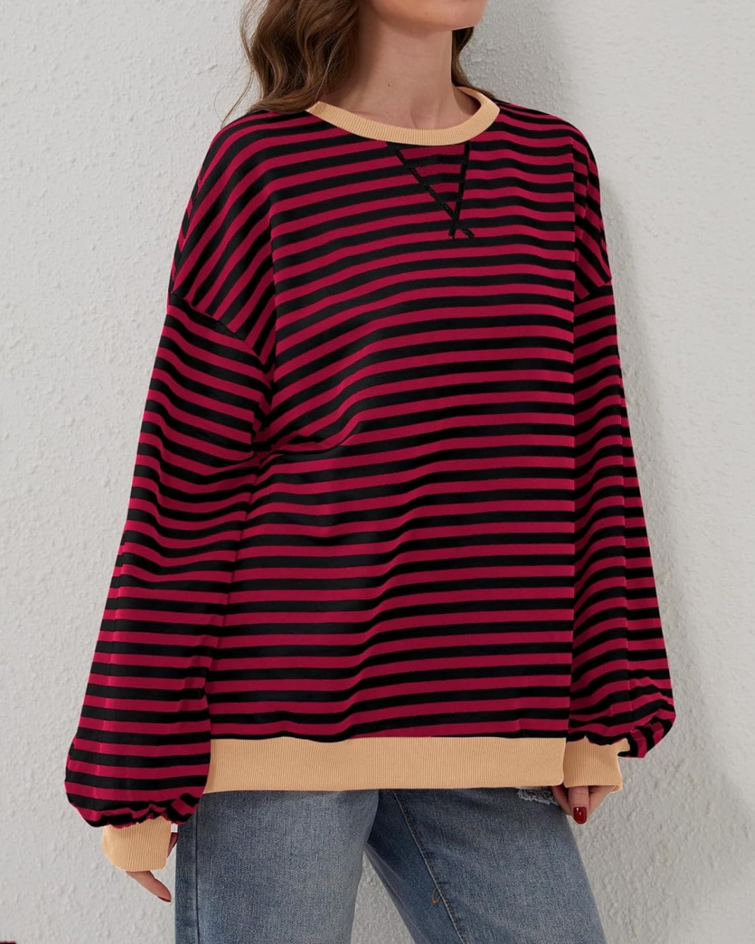 ROXANNE™ - Gestreiftes Oversized-Sweatshirt
