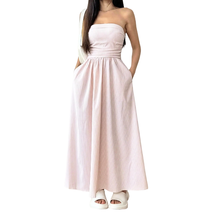 EARMA™ - Gestreiftes Tube-Kleid für Damen, lässiges ärmelloses Sommerkleid