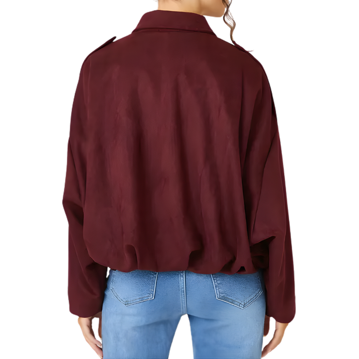 PETRA™ – Vintage Wildleder Epauletten Bomberjacke