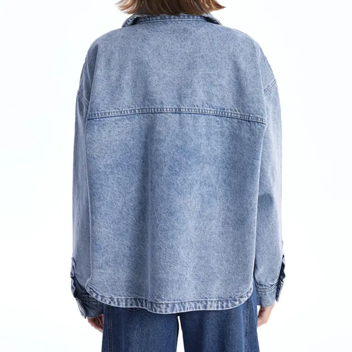 REEVA™ – Klassische Hemdjacke aus Denim mit Knopfleiste