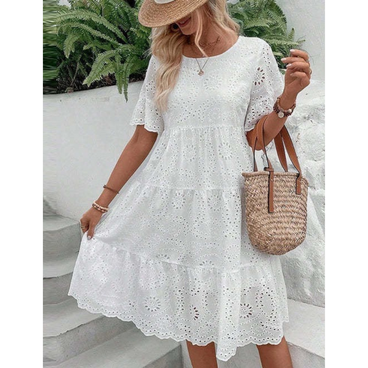 RAEMI™ – Elegantes Boho-Sommerkleid mit Rundhalsausschnitt