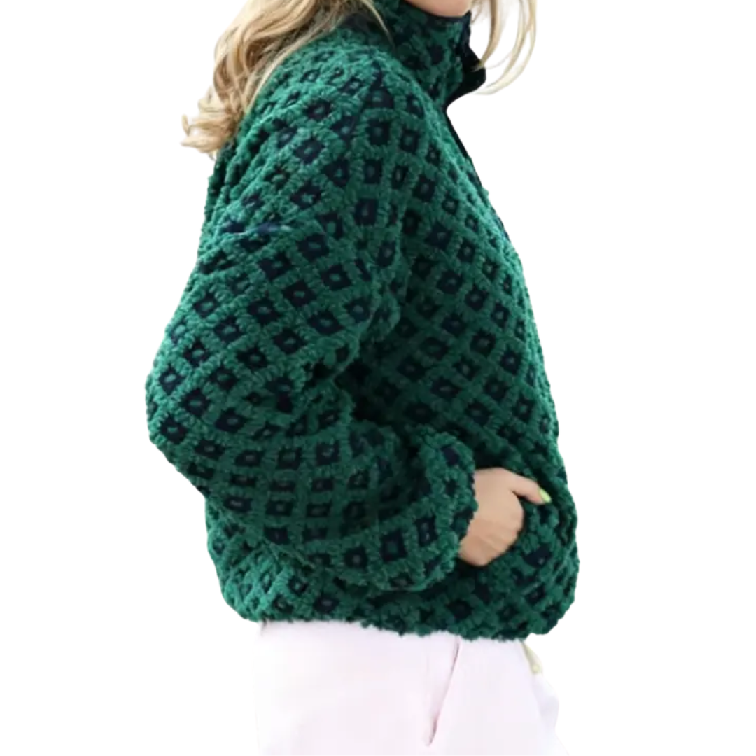 INGRID™ – Gemütliches Karomuster Sherpa-Pullover-Sweatshirt