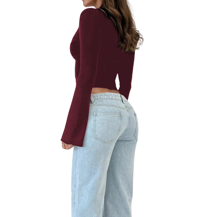 ROXANNE™ – Spitzen-Cropped-Cardigan-Oberteil