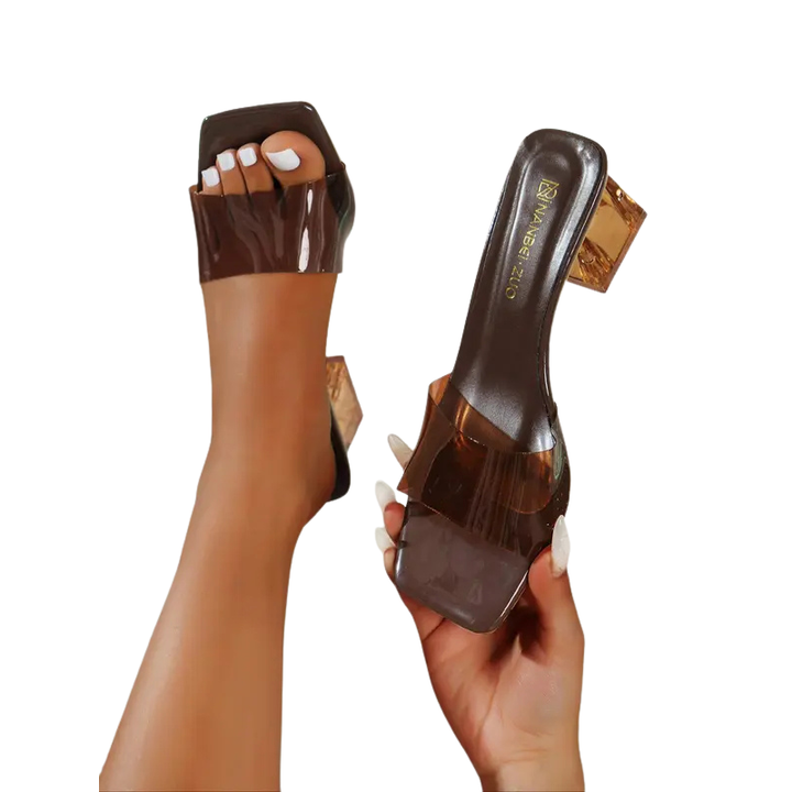 WINONA™ – Modische transparente hochhackige Sandalen mit eckiger Zehenpartie