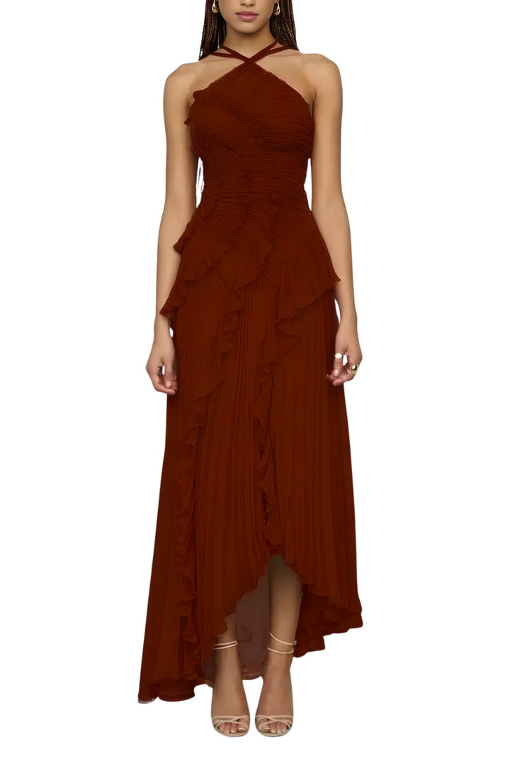 JENNIE™ – Elegantes, vom Lotus inspiriertes Neckholder-Maxikleid