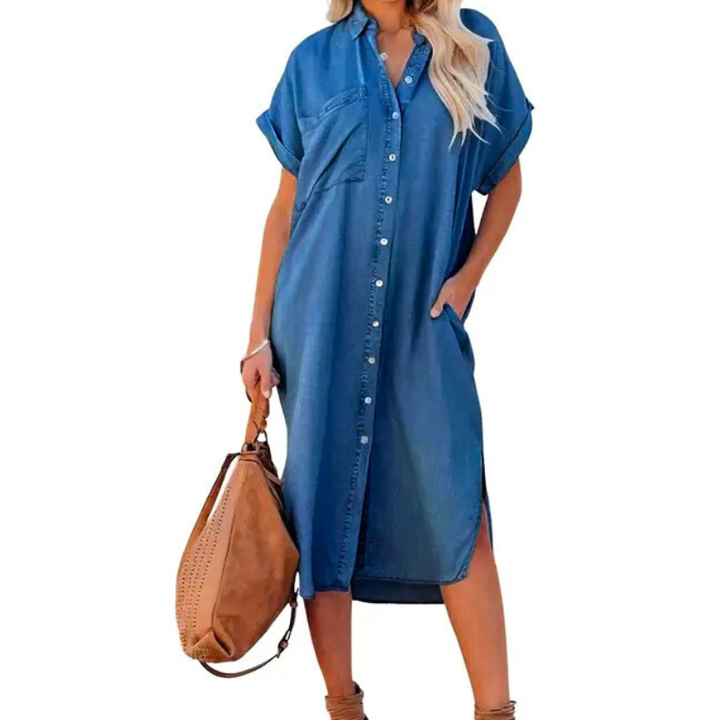 ADA™ – Müheloses lockeres Midi-Hemdblusenkleid