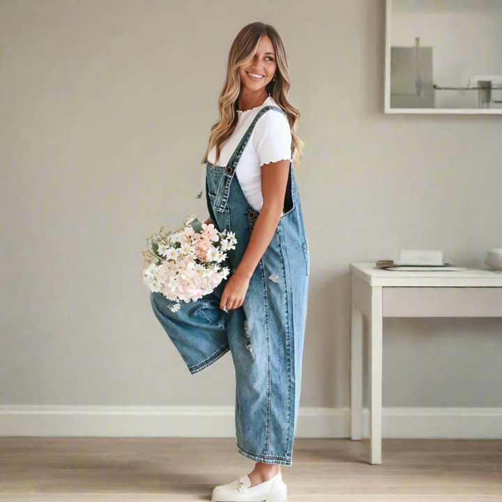 CARMELITA™ – Verstellbarer Vintage-Wash Jumpsuit