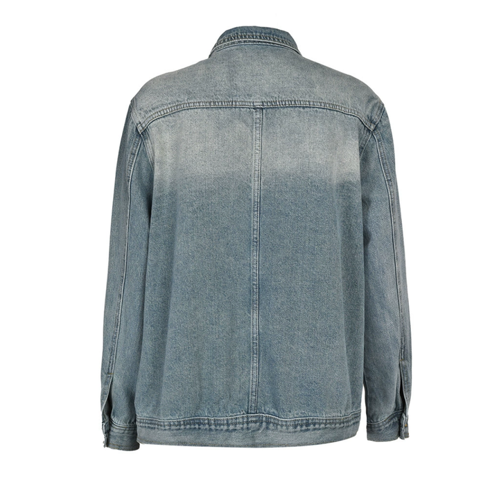 DAXTON™ – Asymmetrische Washed Loose Jeansjacke