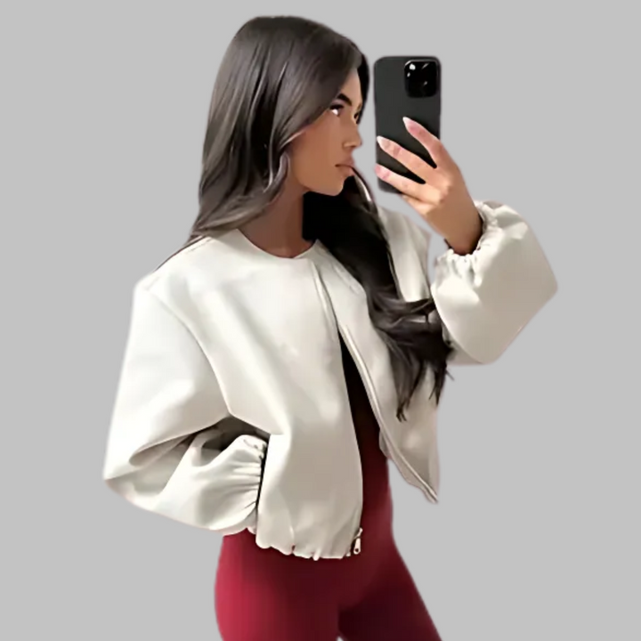 DHANE™ – Schickes Langarm-Crop-Top mit Reißverschluss