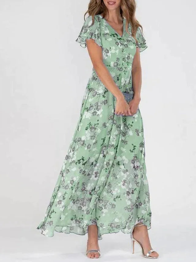 BRENDA™ – Fließendes florales Maxikleid