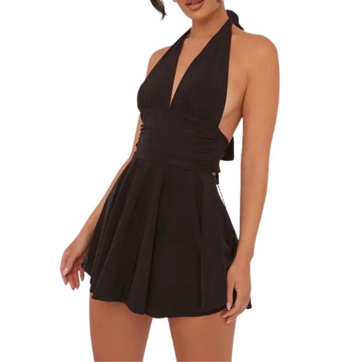 SASA™ – Schickes Neckholder-Minikleid mit tiefem Ausschnitt