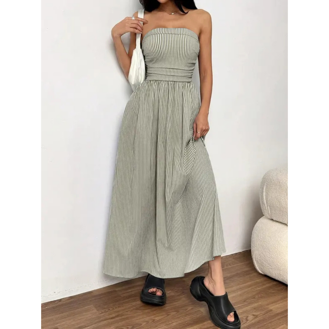 TRELLY™ – Klassisches gestreiftes Sommer Maxikleid mit Bandeau-Oberteil