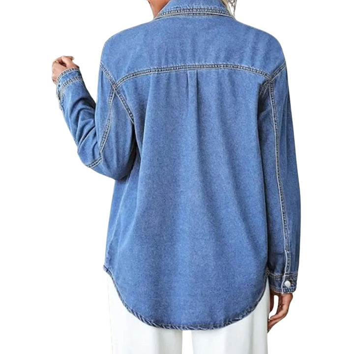 JORDIE™ – Jeans-Shacket mit Waschung und geschwungenem Saum