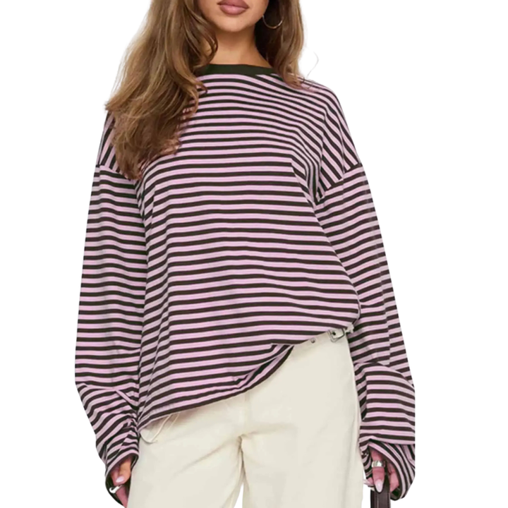 VIENNE™ – Modisches Gestreiftes Langarm-T-Shirt