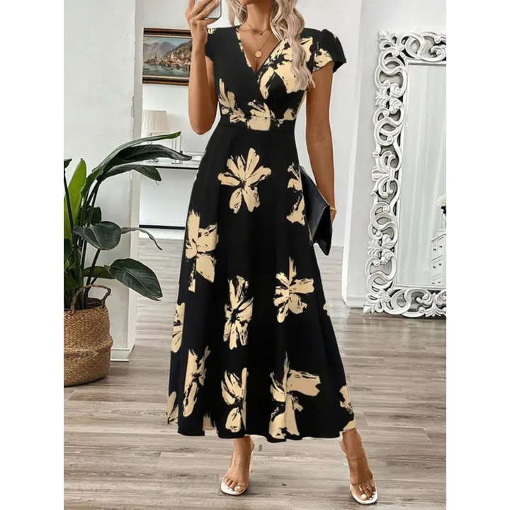 ZOELLA™ – Elegantes bedrucktes, kurzärmeliges Maxikleid für den Sommer