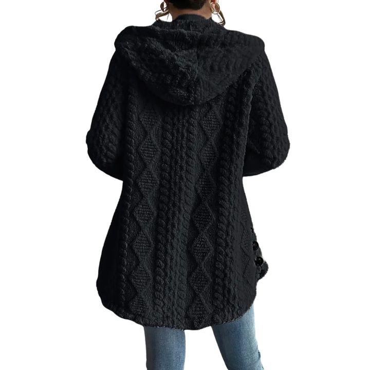 CLOVER™ – Kuschelige Jacquard-Fleece-Strickjacke mit Kapuze