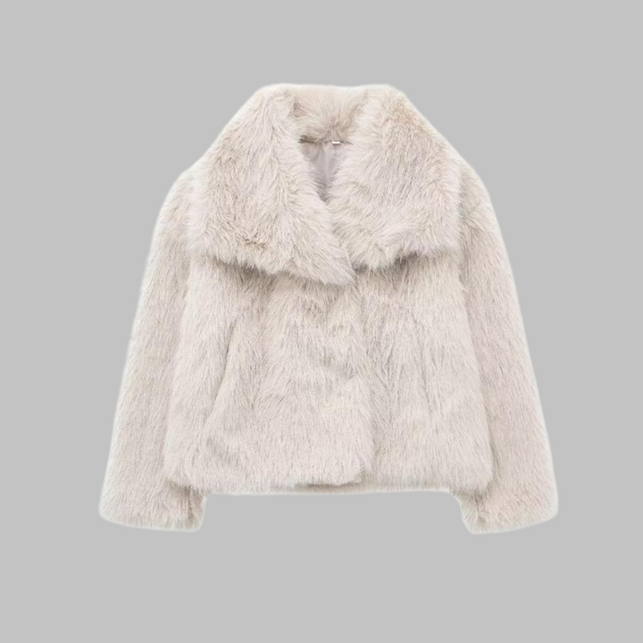 NESRIN™ – Eleganter Langarm-Mantel mit Kragen und flauschigem Stoff
