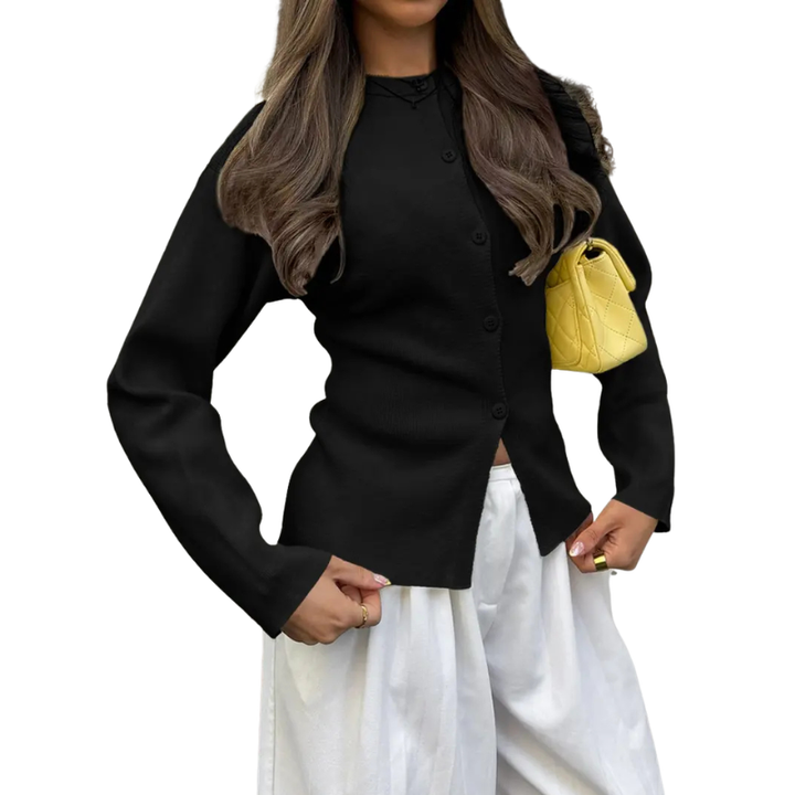 LIZEL™ – Schmal geschnittene Strickjacke mit langen Ärmeln