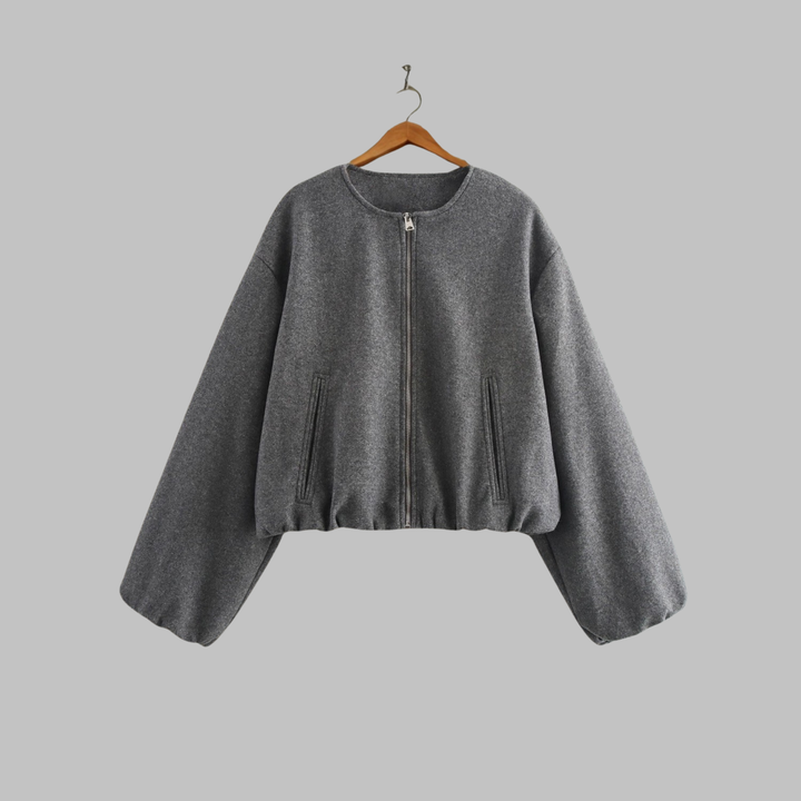 OVALIE™ - Schicke Langarm-Crop-Top-Jacke mit Reißverschluss