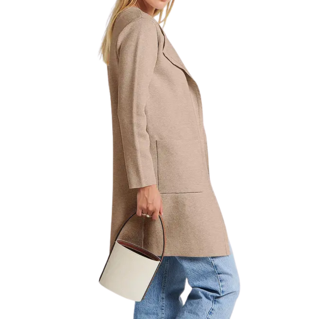 FREJА™ – Kuscheliger Strick-Cardigan mit Revers und offener Vorderseite
