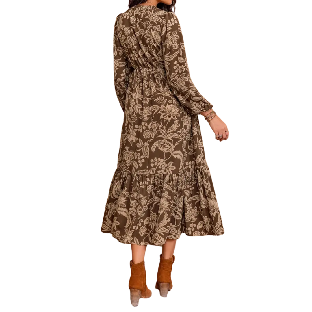 FAUNA™ – Geblümtes Rüschensaum-Kleid mit Bischofsärmeln