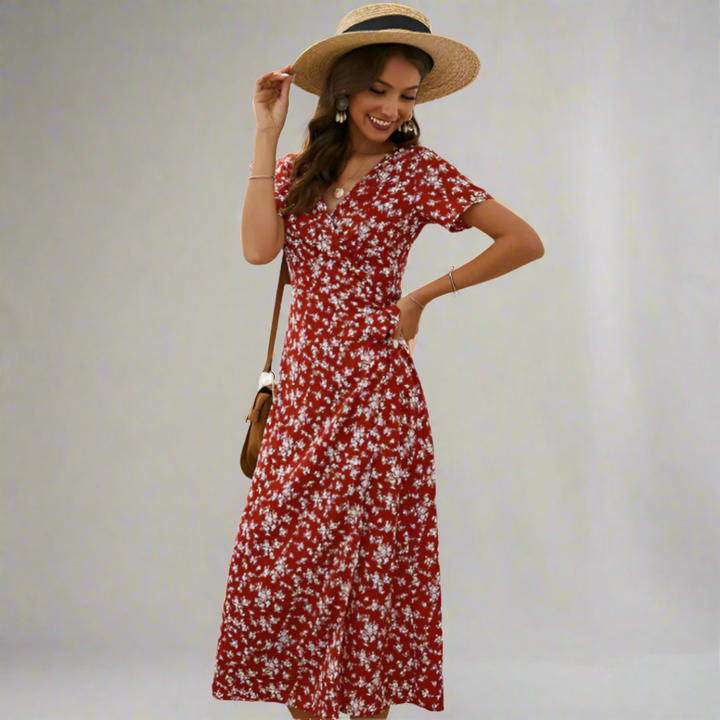 DALISAY™ - Sommerkleid mit V-Ausschnitt und Volantärmeln in Übergröße