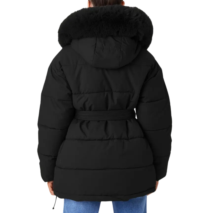 ZELARA™ – Thermomantel mit flauschigem Fellkragen
