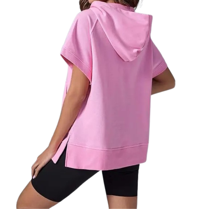 BREEYN™ – Entspanntes Kapuzen-Kurzarm-Sweatshirt