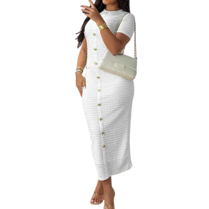 BRONWYN™ – Klassisches Kleid mit Reißverschluss hinten und Zierknöpfen